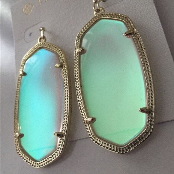 Kendra Scott Gold Iridescent Danielle Earrings - Picture 7 of 8